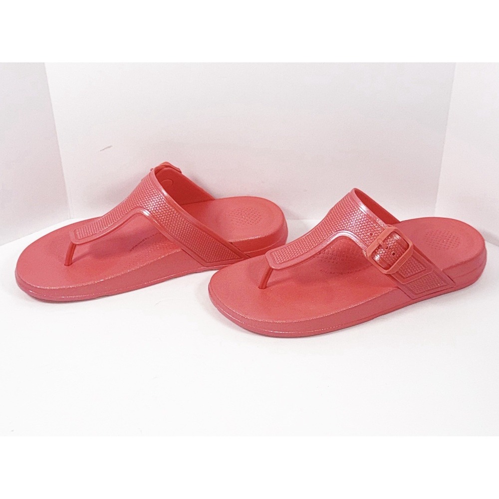 Fitflop Iqushion Buckle Thong Sandal Flip Flop Metallic Coral Beach Casual Sz 6 - Picture 12 of 12